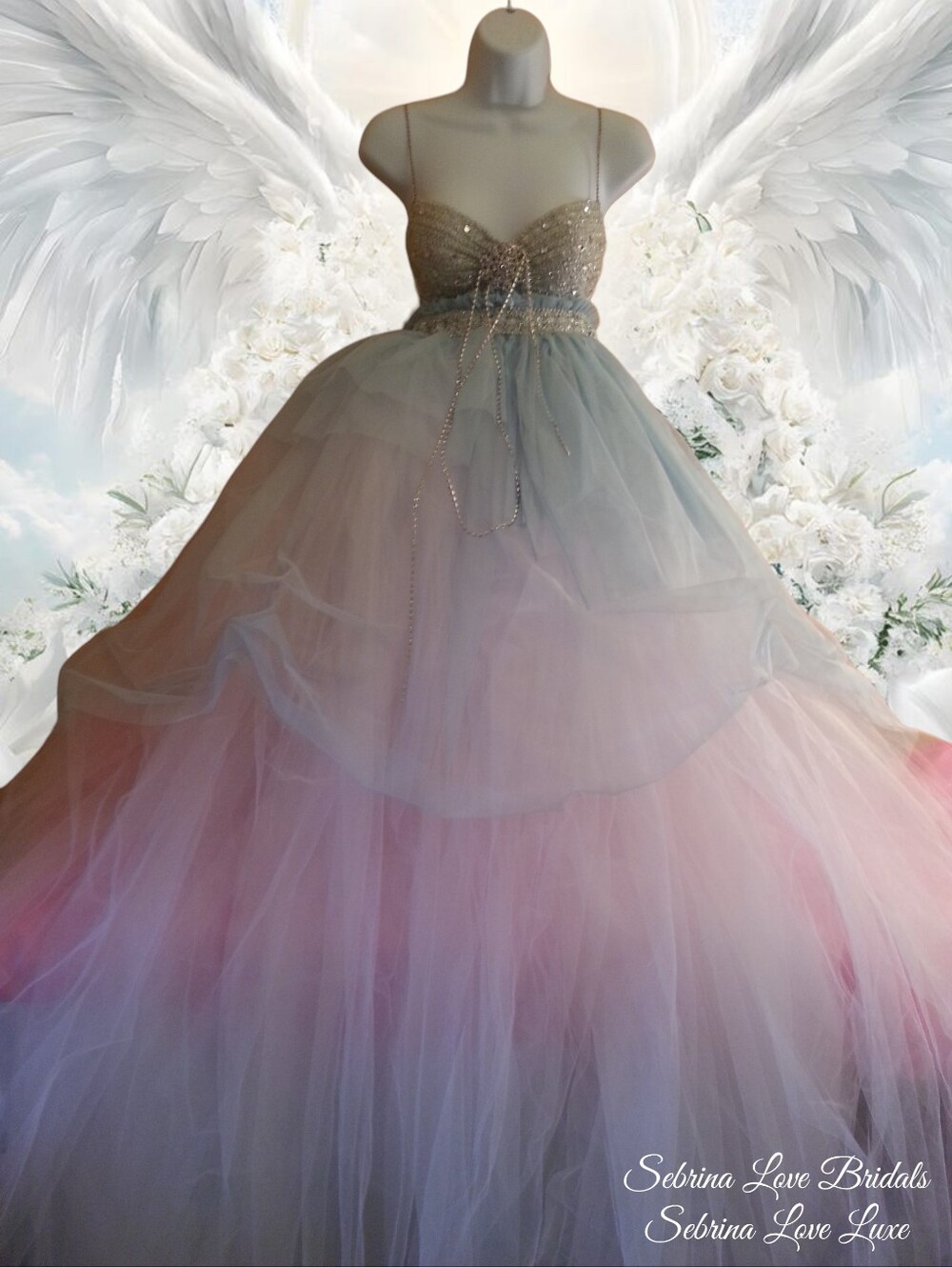 Cinderella Blue Babydoll Tulle Wedding Ballgown